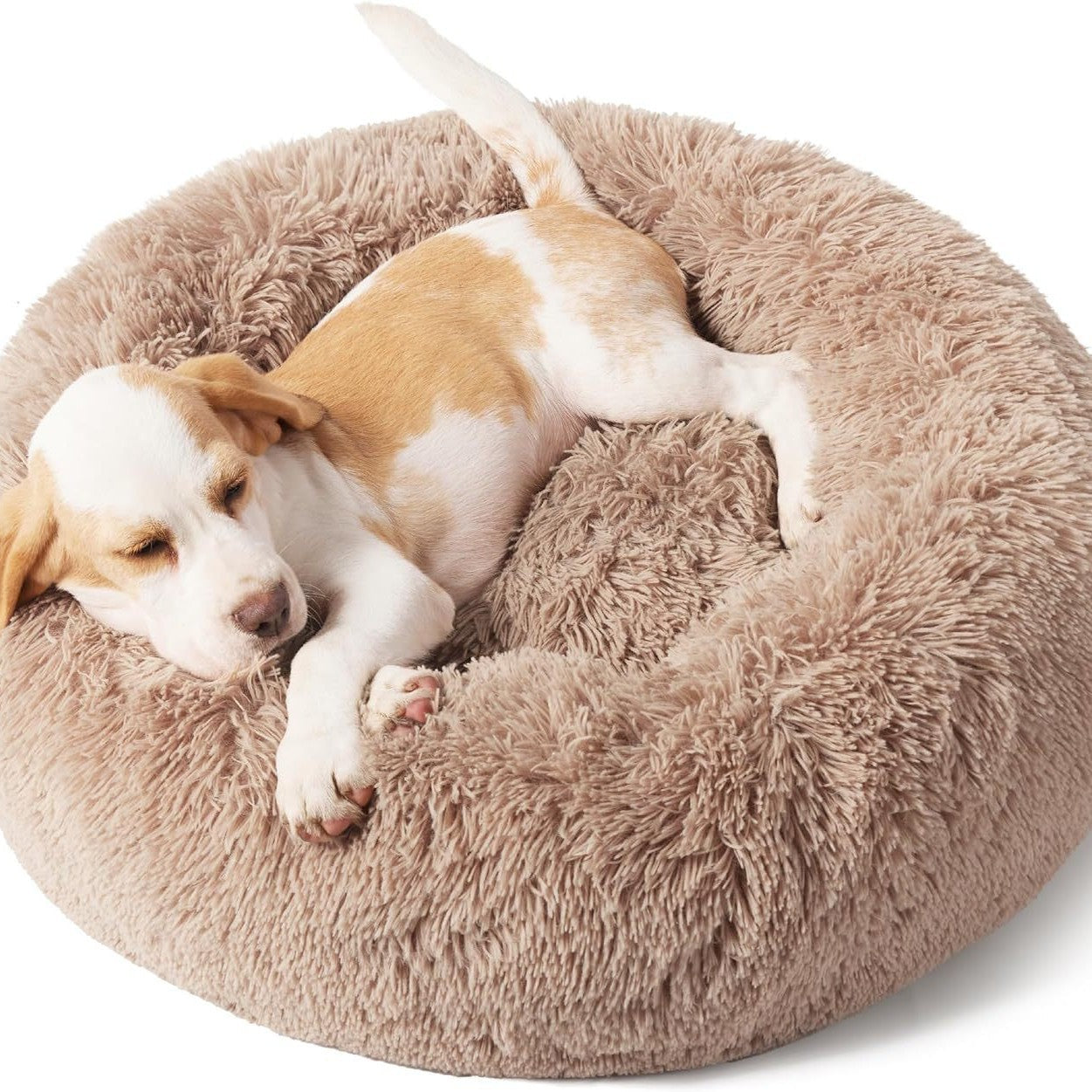 Solid Color Non-slip Round Fluffy Plush Pet Bed: The Ultimate Comfort for Your Furry Friends