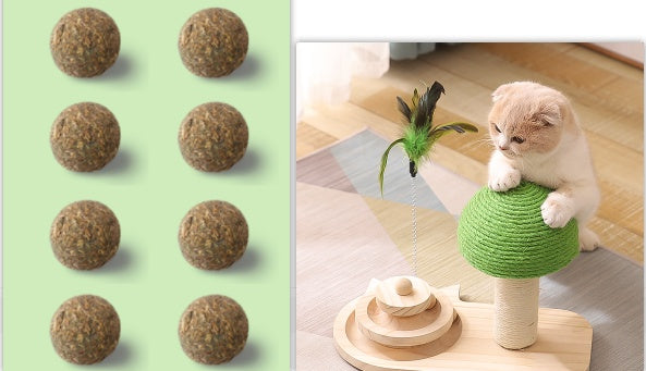 New Sisal Ball Solid Wood Cat Toy
