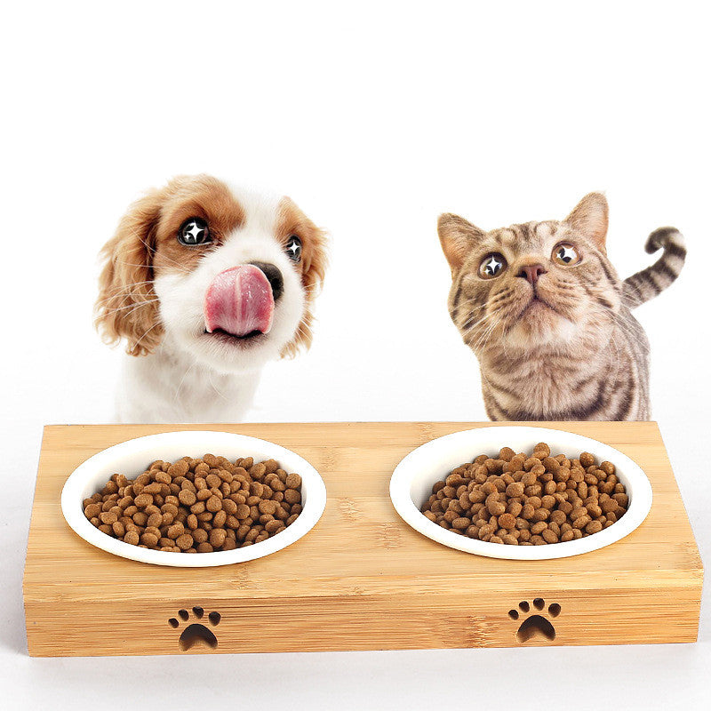 Pet Ceramic Bamboo Drinking Basin