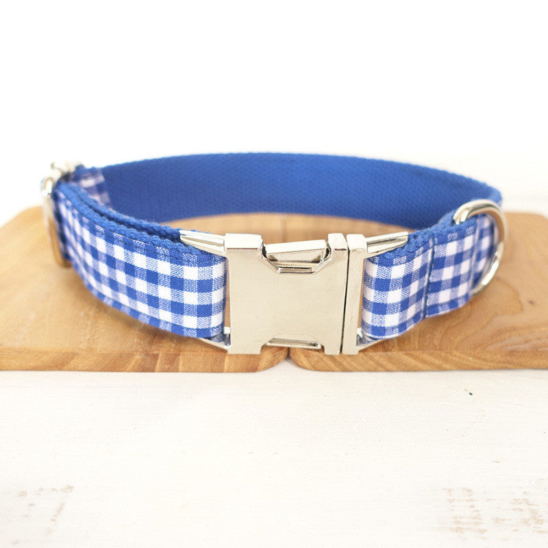 Delicious Plaid Adjustable Dog Collar Leash Set