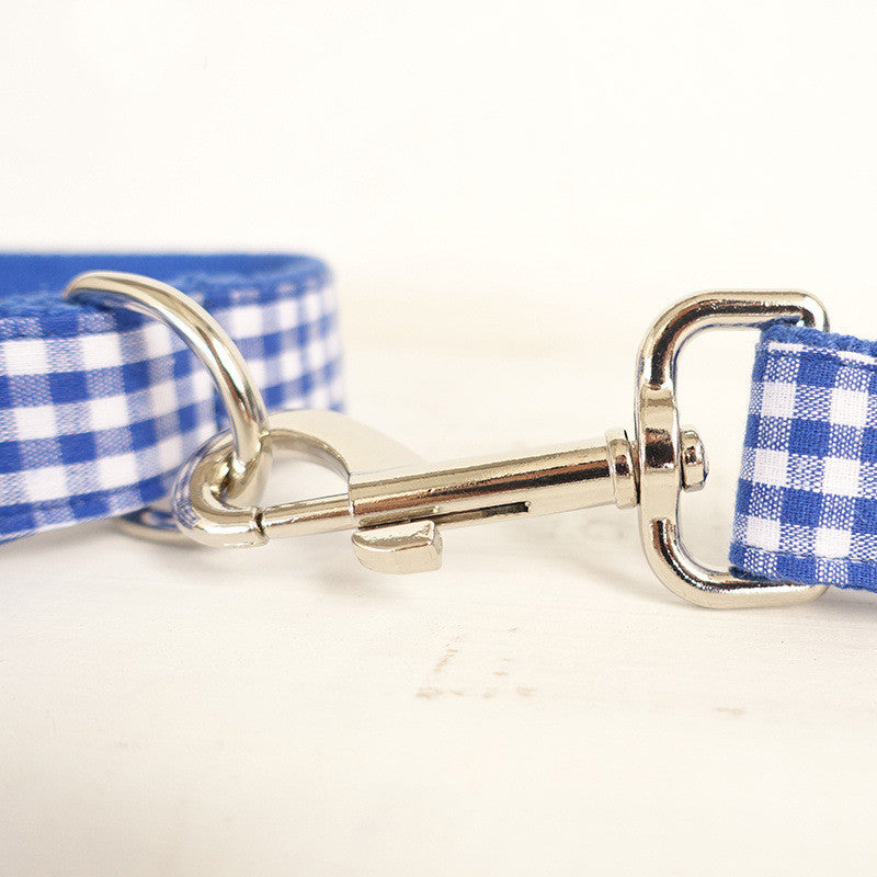 Delicious Plaid Adjustable Dog Collar Leash Set