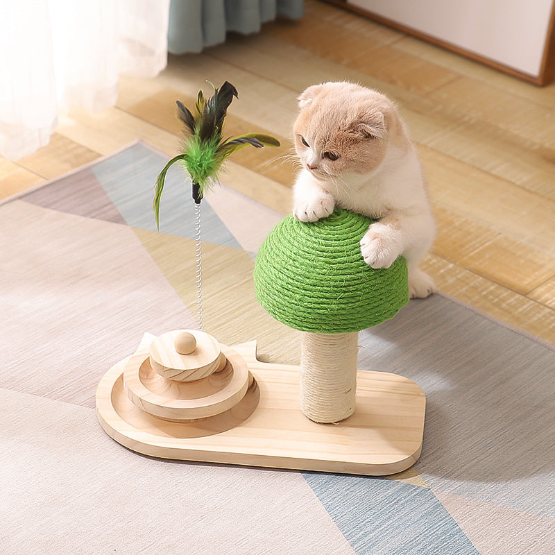 New Sisal Ball Solid Wood Cat Toy
