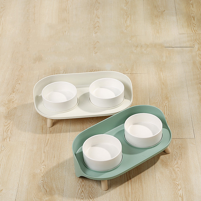 Ceramic Double Pet Feeding Bowl