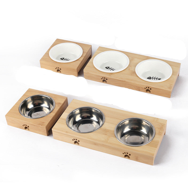 Pet Ceramic Bamboo Drinking Basin