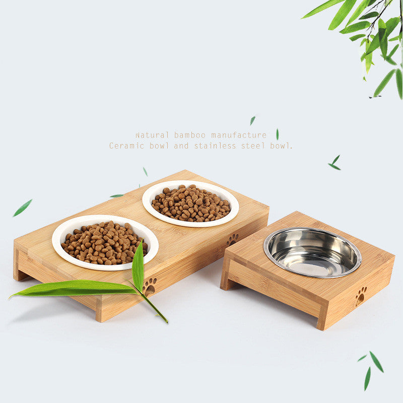 Pet Ceramic Bamboo Drinking Basin