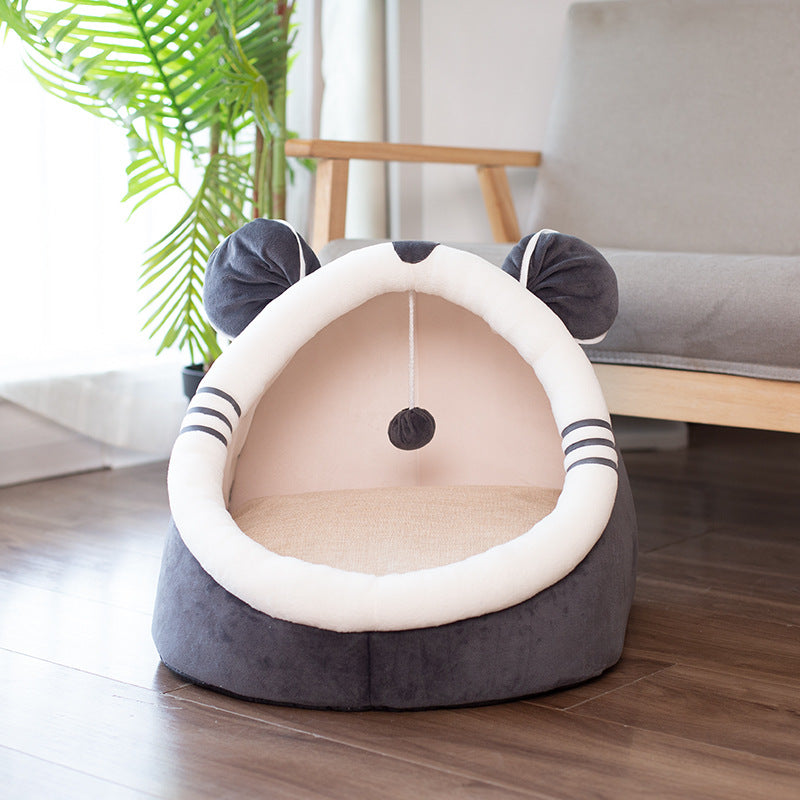 Pet closed cat litter kennel bed