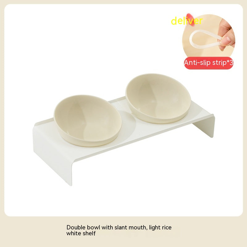 Ceramic Beveled Pet Cat Bowl