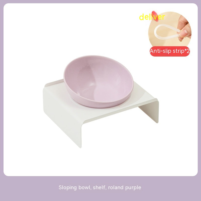 Ceramic Beveled Pet Cat Bowl