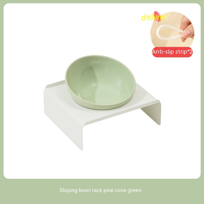 Ceramic Beveled Pet Cat Bowl