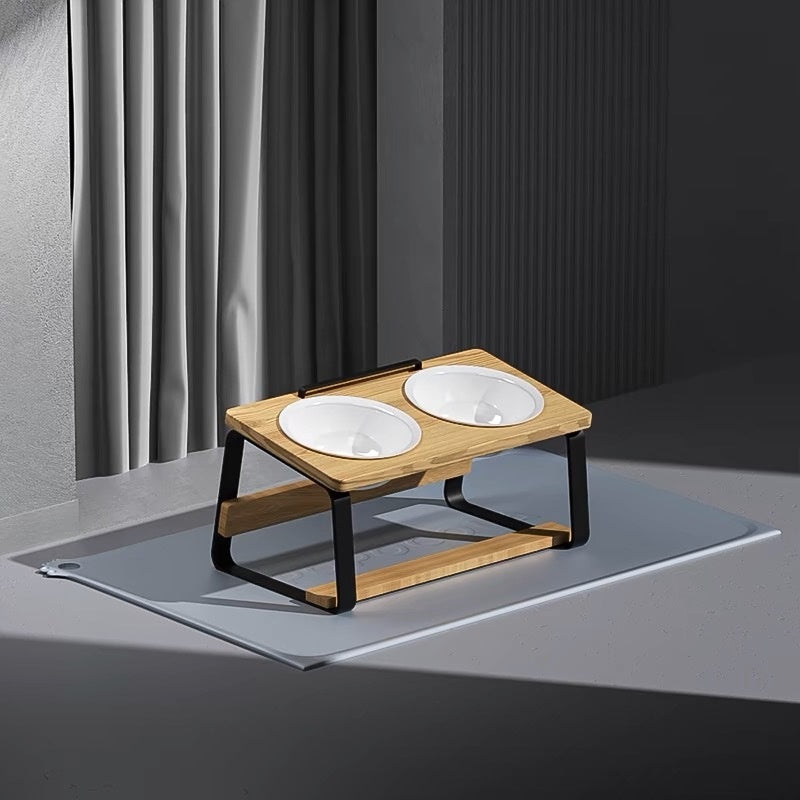Double Bowl Pet Water Feeding Bowl