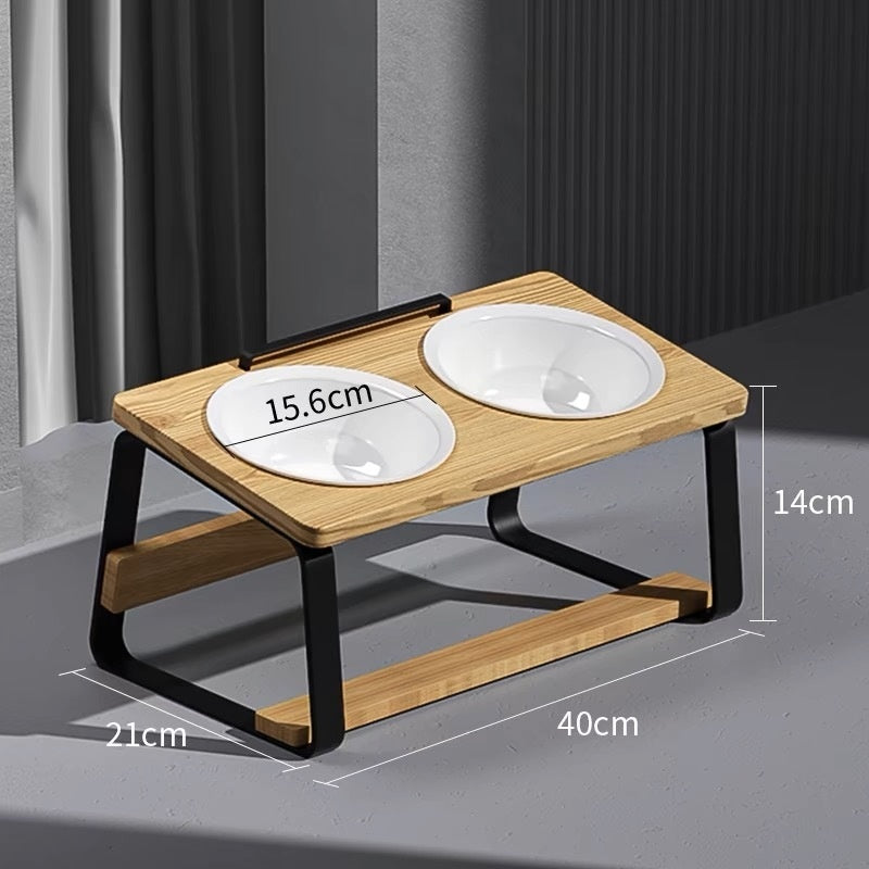 Double Bowl Pet Water Feeding Bowl