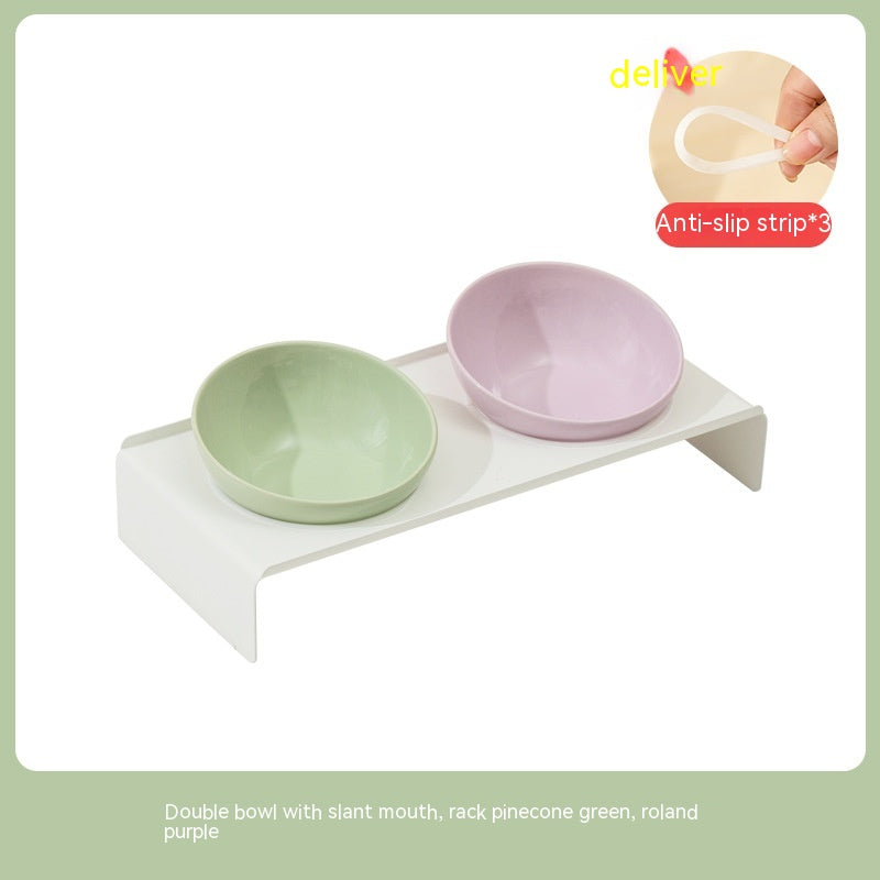 Ceramic Beveled Pet Cat Bowl