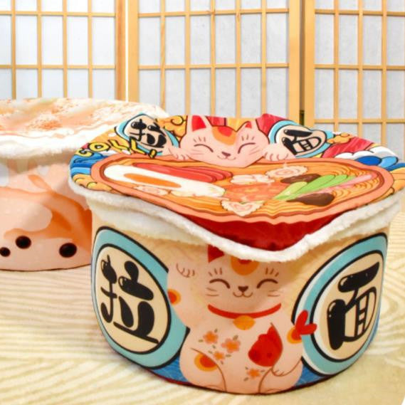 Pet Semi-enclosed Warm Plush Velvet Bed