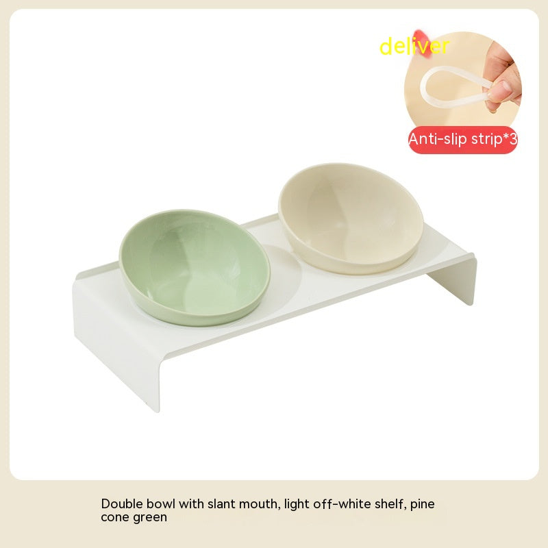 Ceramic Beveled Pet Cat Bowl