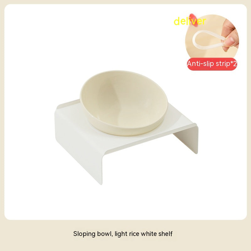 Ceramic Beveled Pet Cat Bowl