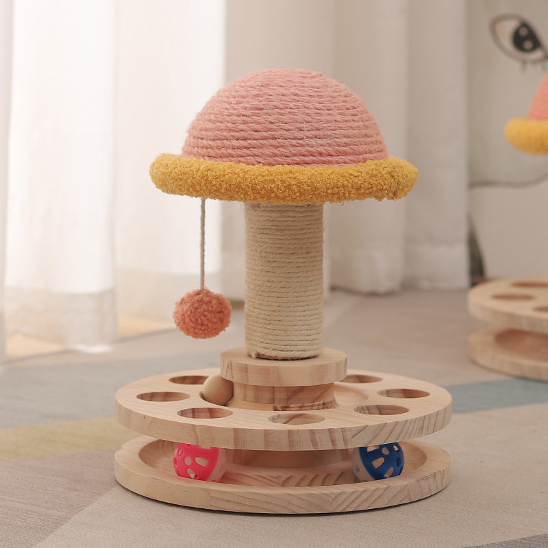 Solid Wood Turntable Cat Toy
