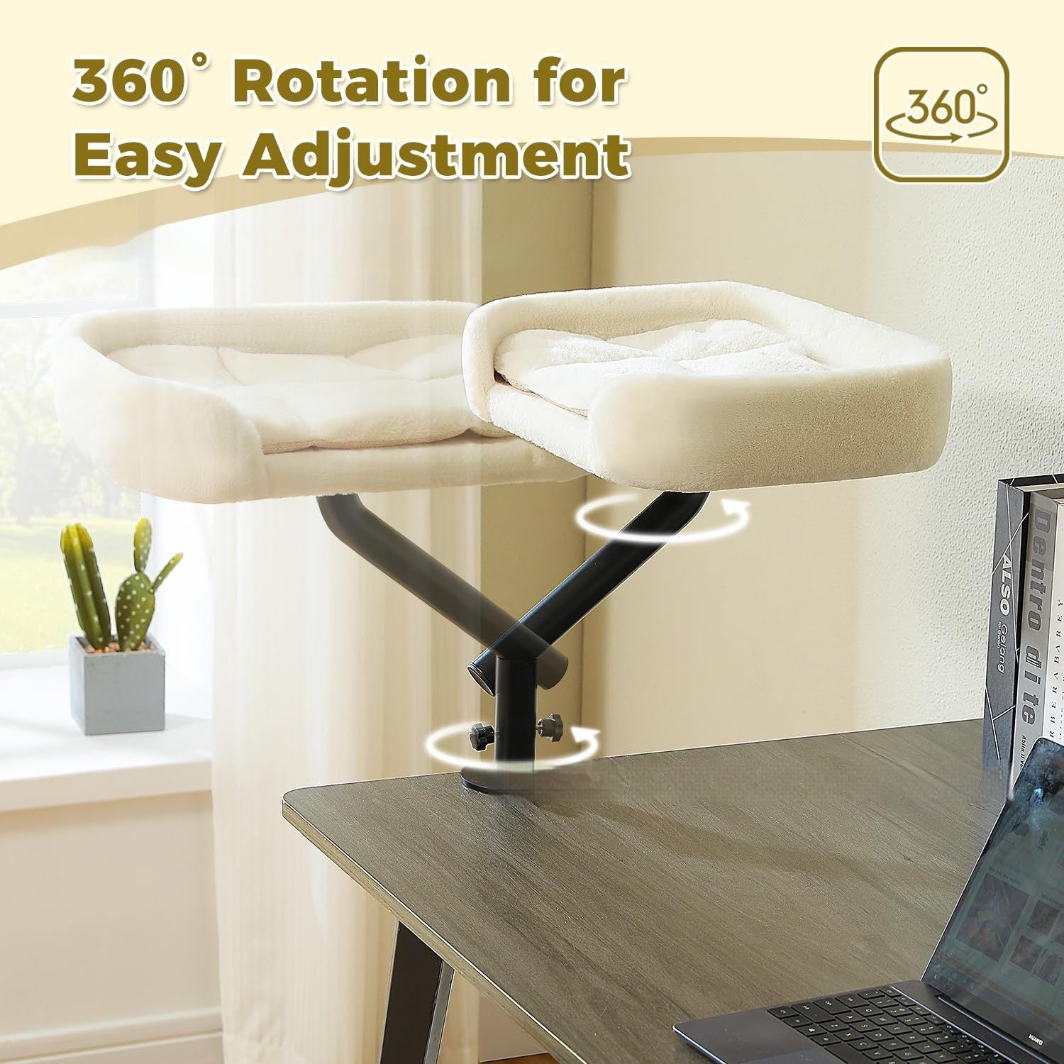 Cat Bed With Rotating And Adjustable-height