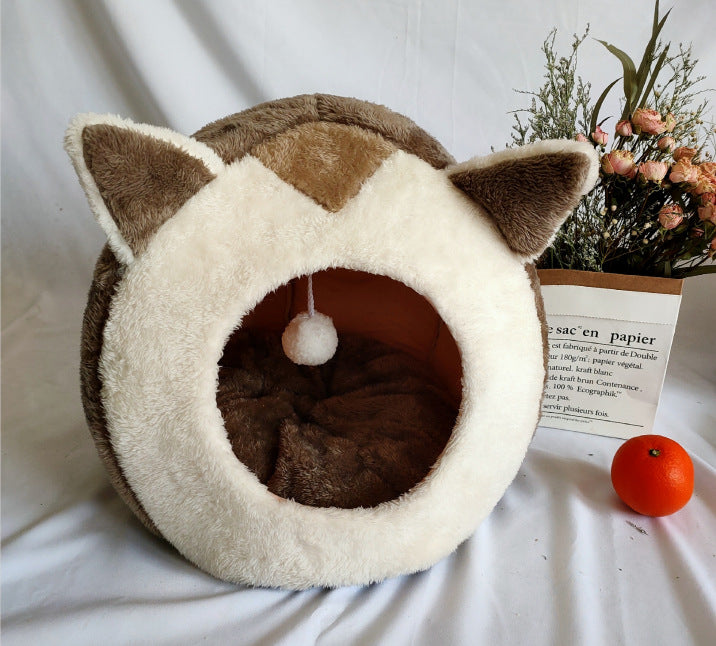 Pet closed cat litter kennel bed