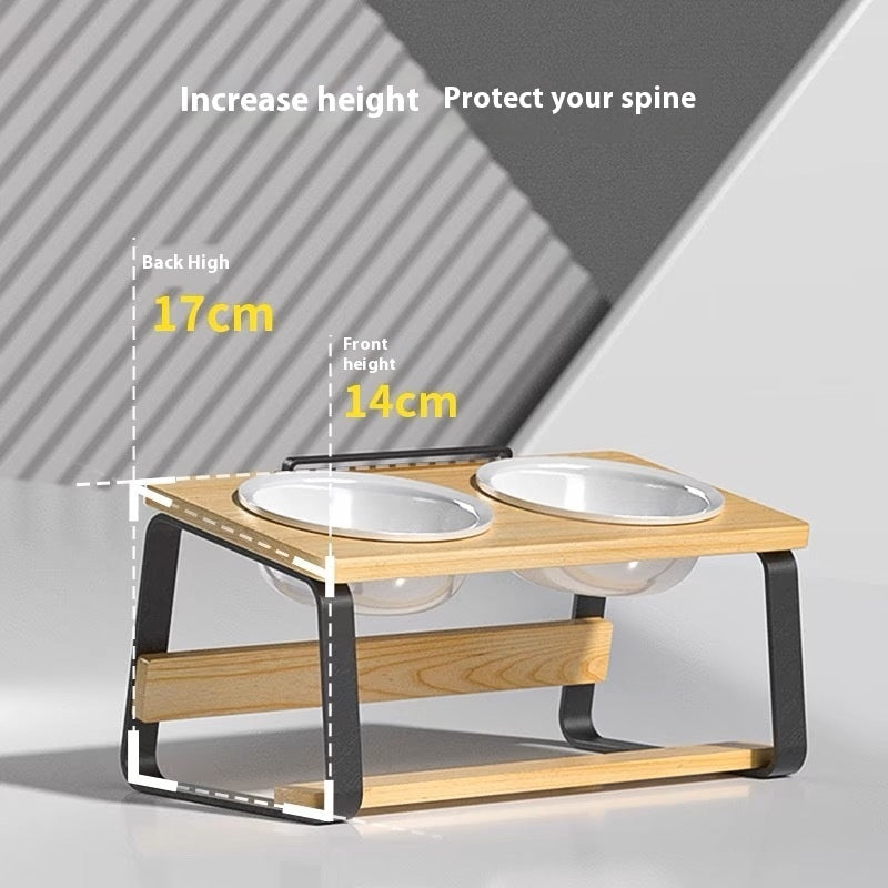 Double Bowl Pet Water Feeding Bowl