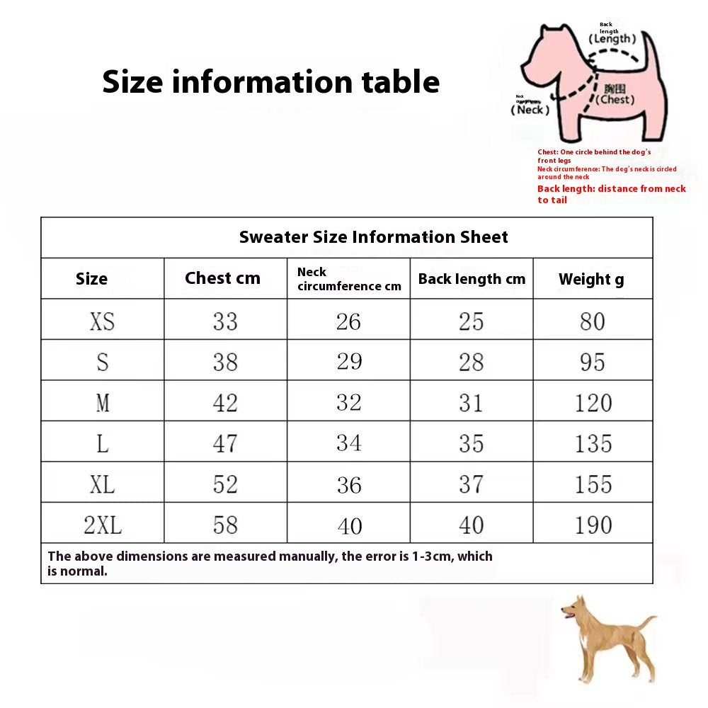 Pet Sweater Thick Warm Dog Clothes