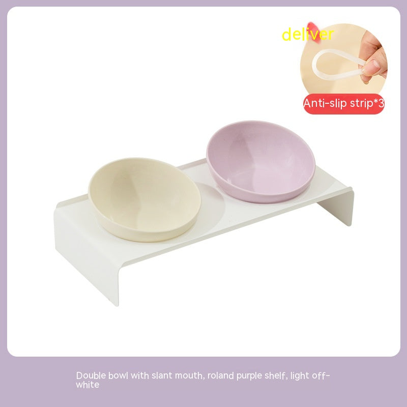 Ceramic Beveled Pet Cat Bowl