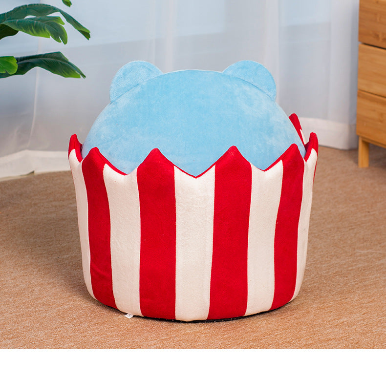 Warm Cake Bear Semi-closed Cat Nest